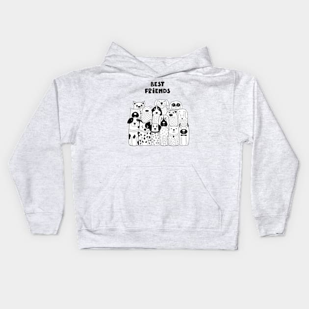 Best Friends Of Human Kids Hoodie by saigon199x